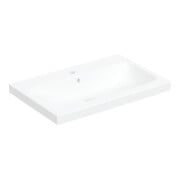 Geberit Lavabo à poser iCon 75x48 cm, évacuation horizontale milieu, avec trop-plein, sans plan de travail, blanc
