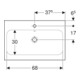 Geberit Lavabo à poser iCon 75x48 cm, sortie horizontale, avec trop-plein, pour plan de travail, blanc K-Tect-2