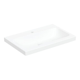 Geberit Lavabo à poser iCon 75x48 cm, sortie horizontale milieu, sans trop-plein, blanc