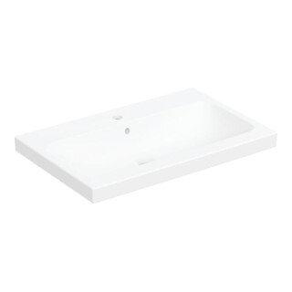 Geberit Lavabo à poser iCon Light 75x48cm, évacuation horizontale, avec trop-plein, blanc alpin/mat