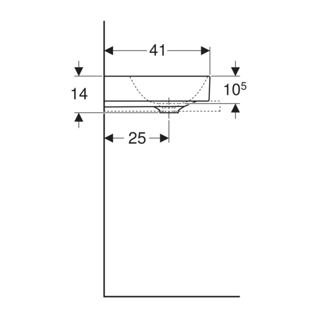 Geberit Lavabo à poser One 50x40 cm, sans trop-plein, blanc K-Tect, mitigeur inclus