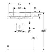 Geberit Lavabo à poser One 50x40 cm, sans trop-plein, blanc K-Tect, sans trou de robinet-5