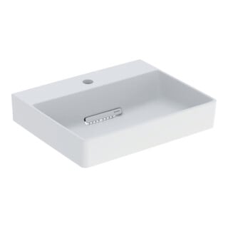 Geberit Lavabo à poser One 50x41 cm, sortie horizontale, sans trop-plein, blanc mat/blanc brillant