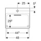 Geberit Lavabo à poser One 50x41 cm, sortie horizontale, sans trop-plein, blanc mat/blanc brillant
