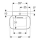 Geberit Lavabo à poser One 50x42,5 cm, cuvette, HL mi, sans trop-plein, blanc mat/bleu h