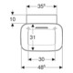Geberit Lavabo à poser One 50x42,5 cm, cuvette, sans trop-plein, blanc brillant ma/Bl-2