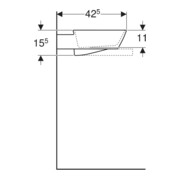Geberit Lavabo à poser One 50x42,5 cm, cuvette, sans trop-plein, blanc brillant ma/Bl-4