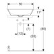 Geberit Lavabo à poser One 50x42,5 cm, cuvette, sans trop-plein, blanc K-T., HL avec.