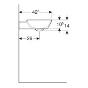 Geberit Lavabo à poser One 50x42,5 cm, cuvette, sans trop-plein, blanc K-T., sans robinetterie-4