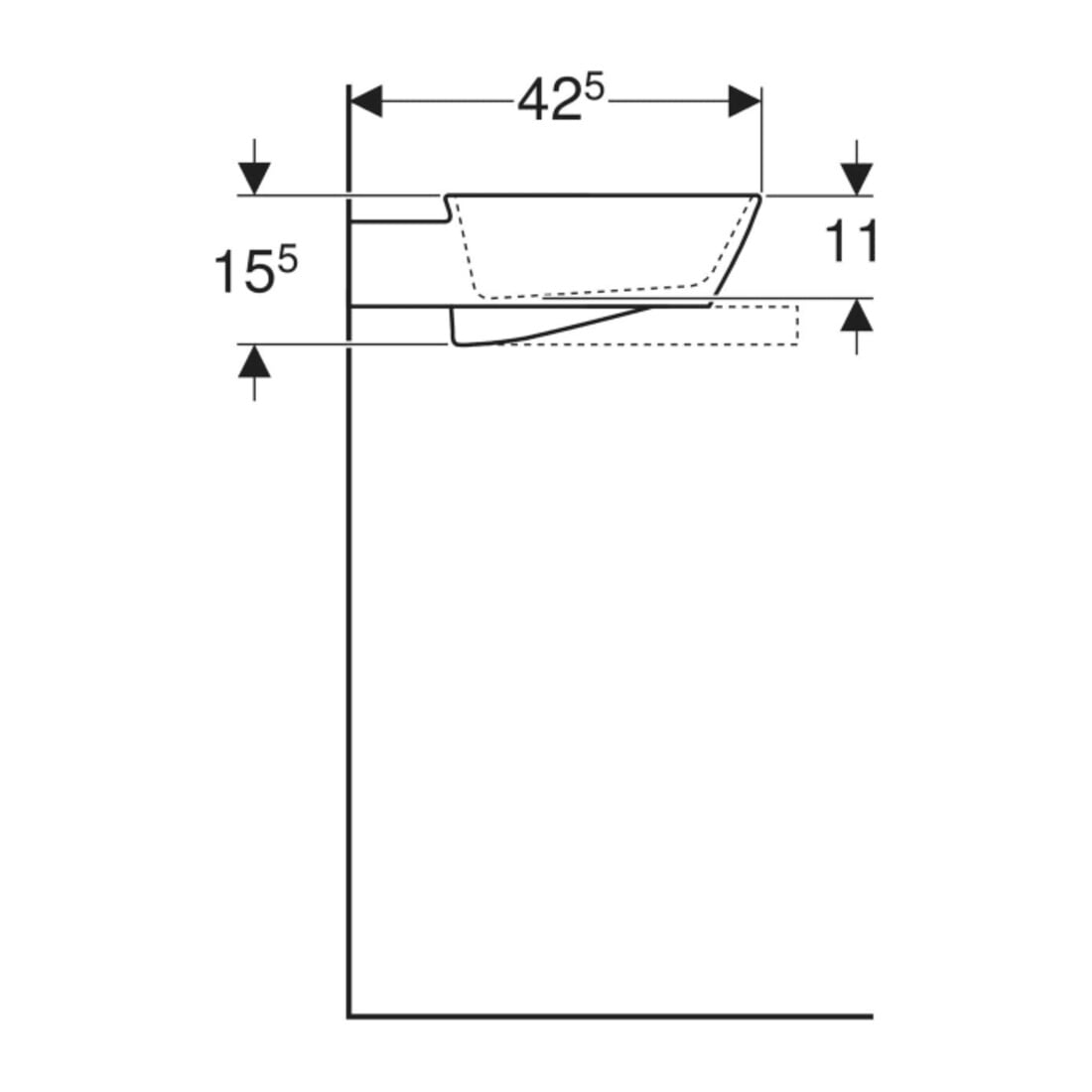 Geberit Lavabo à poser One 50x42,5 cm, cuvette, sans trop-plein + trop-plein, blanc K-Tec/Bl