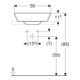 Geberit Lavabo à poser One 50x42,5 cm, cuvette, sortie horizontale, sans trop-plein, blanc K-Tec/B