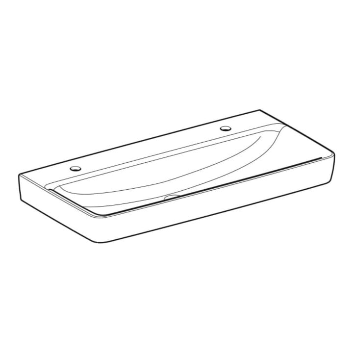Geberit Lavabo à poser Renova Plan 100x48 cm, évacuation droite + gauche, avec trop-plein, blanc K-Tect