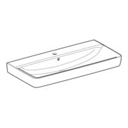 Geberit Lavabo à poser Renova Plan 100x48 cm, mitigeur, avec trop-plein, blanc K-Tect-2