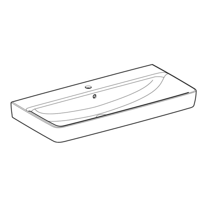 Geberit Lavabo à poser Renova Plan 100x48 cm, mitigeur, avec trop-plein, blanc K-Tect
