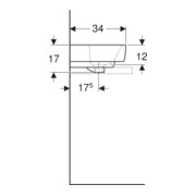 Geberit Lavabo à poser Renova Plan 45x34 cm, mitigeur, avec trop-plein, blanc KeraTect-2