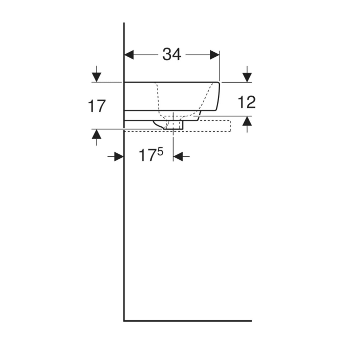 Geberit Lavabo à poser Renova Plan 45x34 cm, mitigeur, avec trop-plein, blanc KeraTect