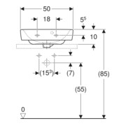 Geberit Lavabo à poser Renova Plan 50x38 cm, mitigeur, trop-plein, blanc-5