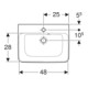Geberit Lavabo à poser Renova Plan 50x38cm, mitigeur, avec trop-plein, blanc KeraTect