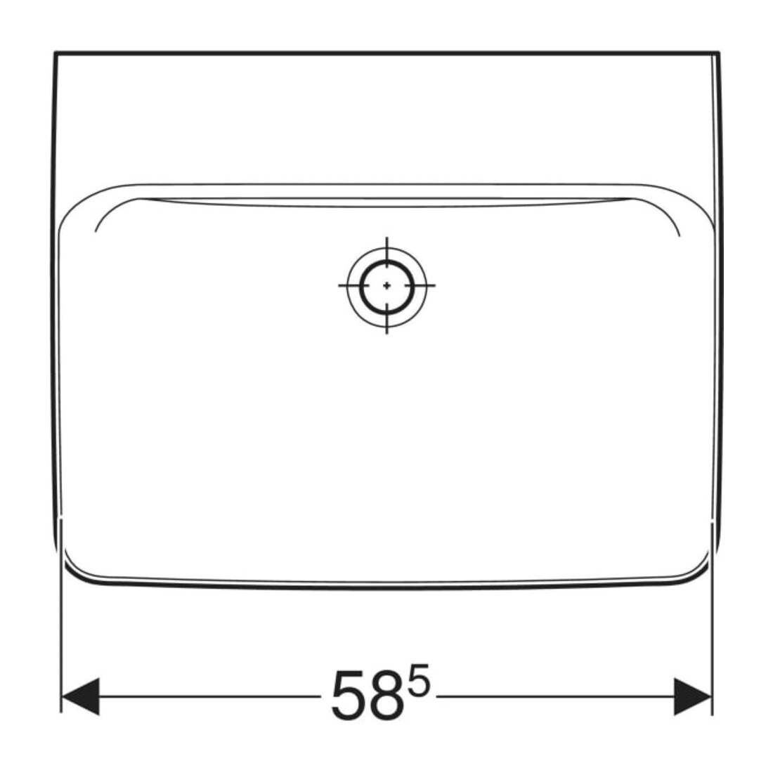 Geberit Lavabo à poser Renova Plan 60x48 cm, sans robinet, sans trop-plein, blanc
