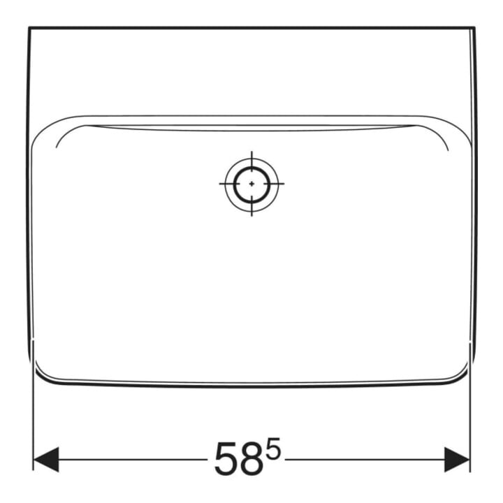 Geberit Lavabo à poser Renova Plan 60x48 cm, sans robinet, sans trop-plein, blanc KeraTect