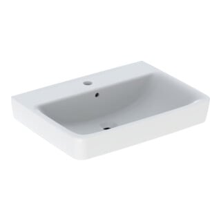 Geberit Lavabo à poser Renova Plan 65x48 cm, mitigeur, trop-plein, blanc