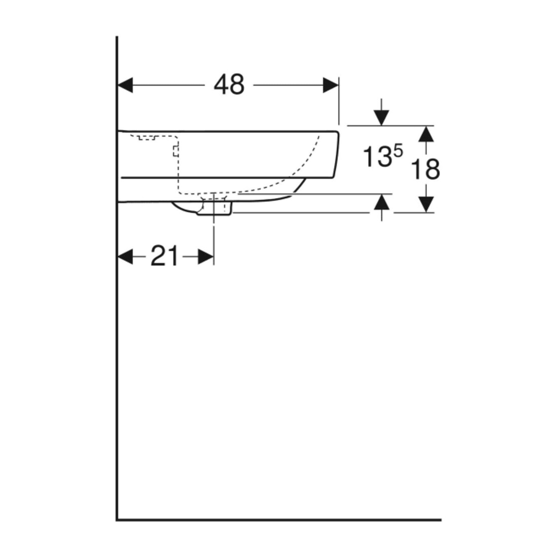 Geberit Lavabo à poser Renova Plan 65x48 cm, mitigeur, trop-plein, blanc