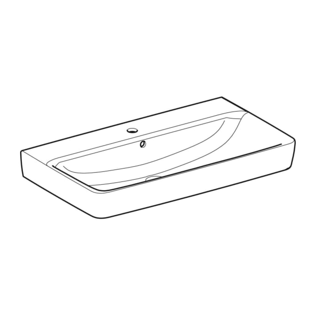 Geberit Lavabo à poser Renova Plan 85x48 cm, mitigeur, avec trop-plein, blanc