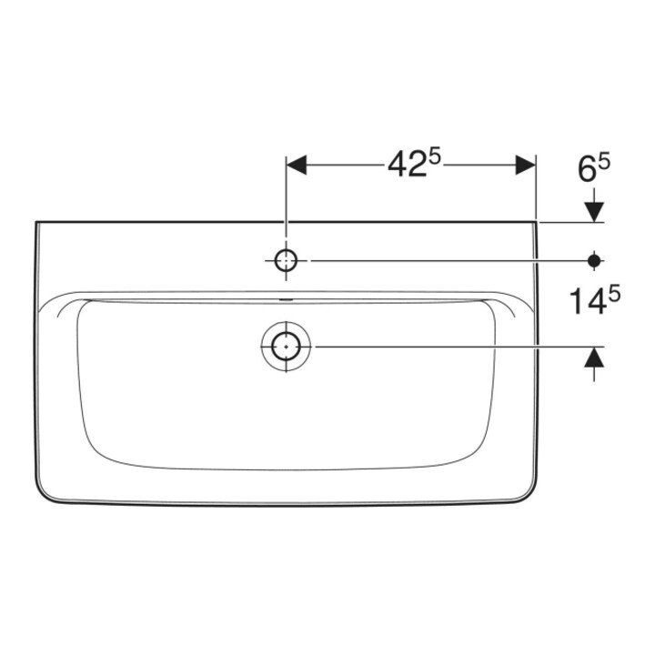 Geberit Lavabo à poser Renova Plan 85x48 cm, mitigeur, avec trop-plein, blanc KeraTect