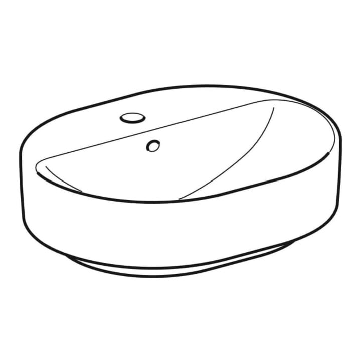 Geberit Lavabo à poser VariForm 50x40 cm, avec trou robinet, avec trop-plein, elliptique, blanc