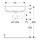 Geberit Lavabo à poser VariForm 55x40 cm, sans robinet, sans trop-plein, droit, blanc-2