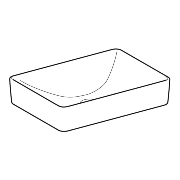 Geberit Lavabo à poser VariForm 55x40 cm, sans robinet, sans trop-plein, droit, blanc