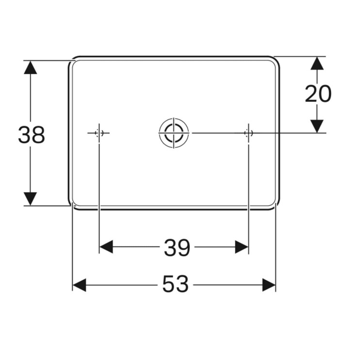 Geberit Lavabo à poser VariForm 55x40 cm, sans robinet, sans trop-plein, droit, blanc