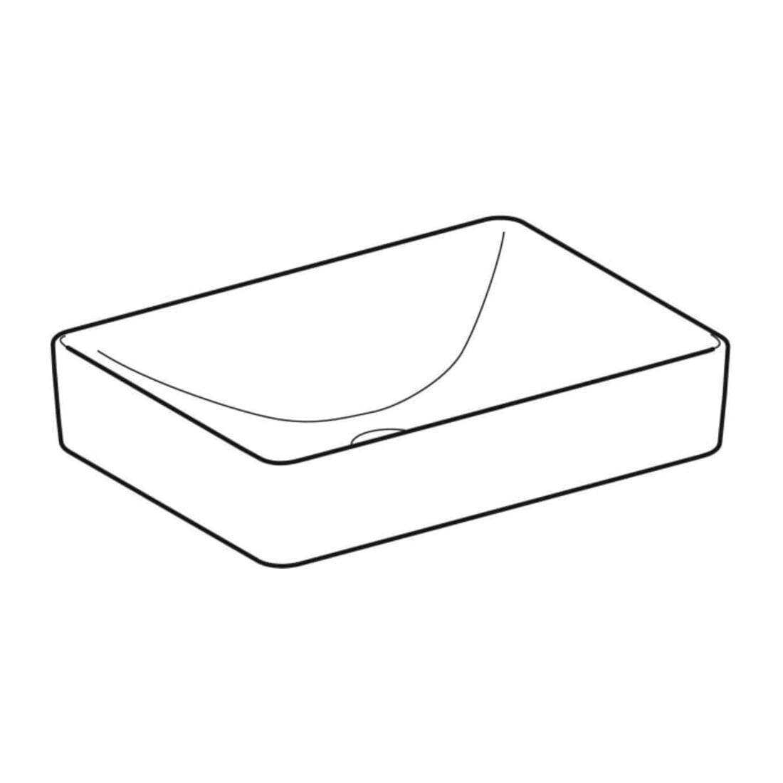 Geberit Lavabo à poser VariForm 55x40 cm, sans trop-plein, droit, blanc K-Tect