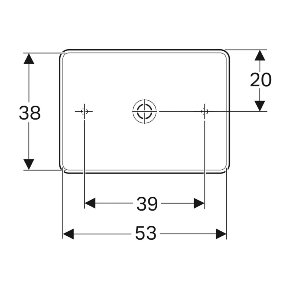 Geberit Lavabo à poser VariForm 55x40 cm, sans trop-plein, droit, blanc K-Tect