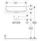 Geberit Lavabo à poser VariForm 55x40 cm, sans trop-plein, sans trou, blanc K-Tect