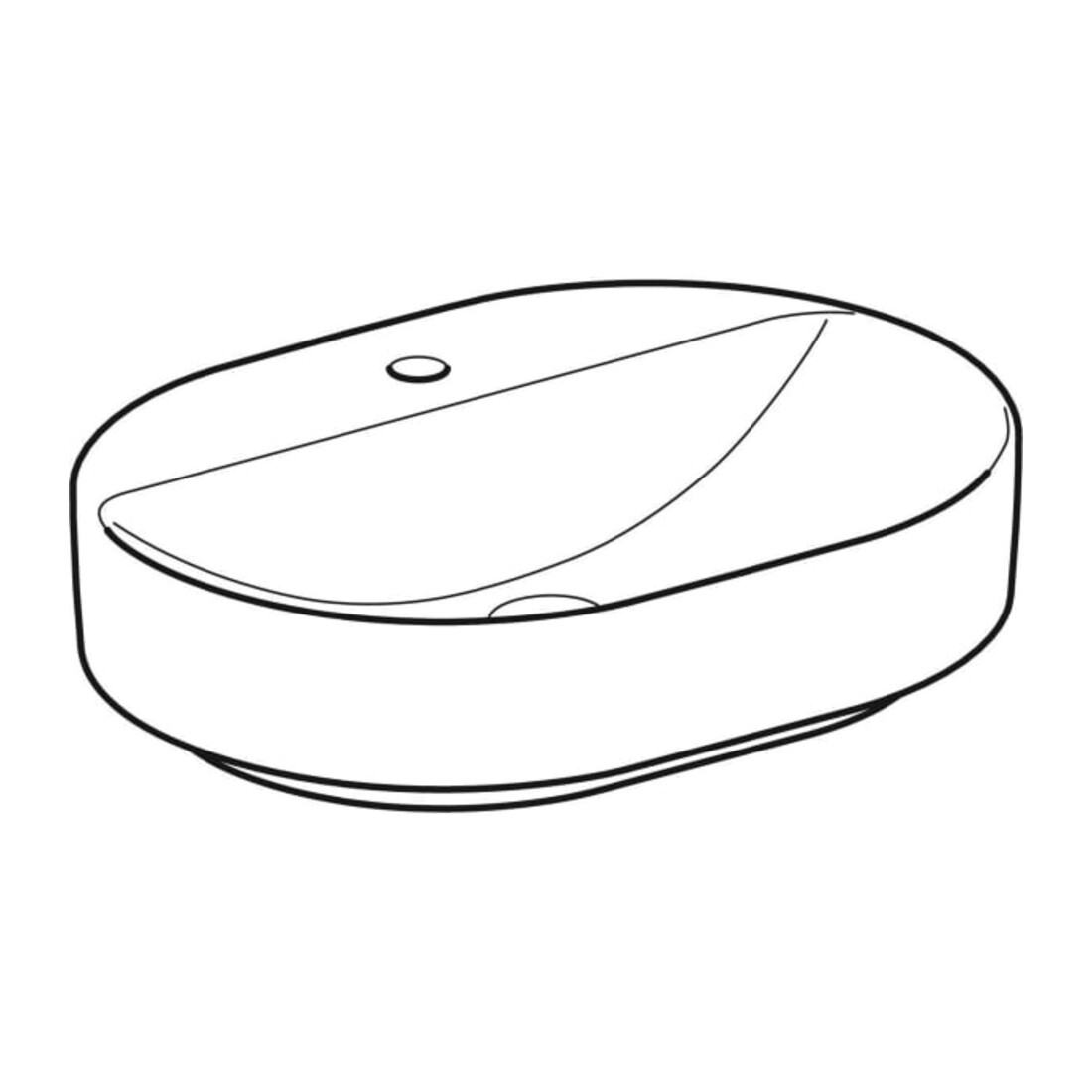 Geberit Lavabo à poser VariForm 60x45 cm, avec trop-plein, elliptique, blanc K-Tect