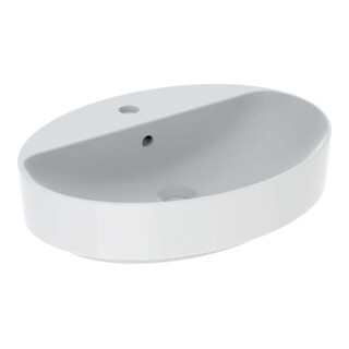Geberit Lavabo à poser VariForm avec K-Tect, 60x45 cm, avec trou robinet, avec trop-plein, ovale