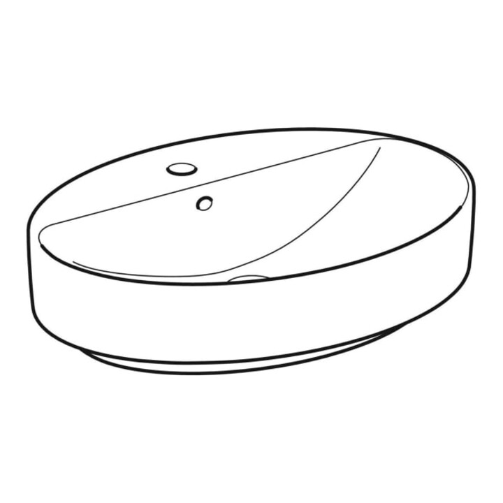 Geberit Lavabo à poser VariForm avec K-Tect, 60x45 cm, avec trou robinet, avec trop-plein, ovale
