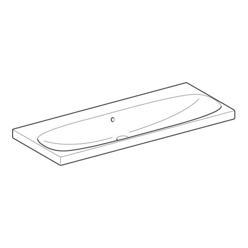 Geberit Lavabo Acanto 120x48,2 cm, avec trop-plein, sans trou de robinet, blanc