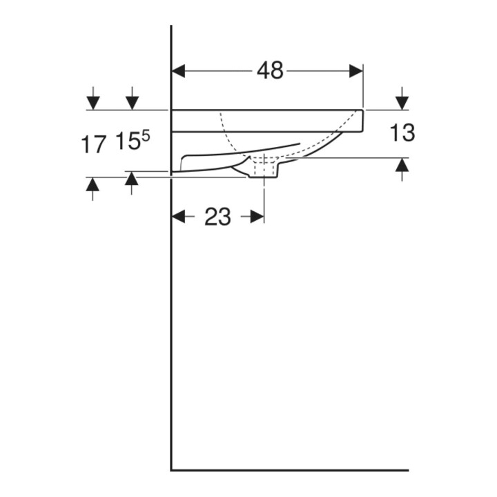 Geberit Lavabo Acanto 120x48,2 cm, sans trop-plein/vidage, blanc KeraTect