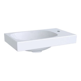 Geberit Lavabo Acanto 40x25 cm, asym., sans trop-plein, robinet à droite, blanc, K-Tect