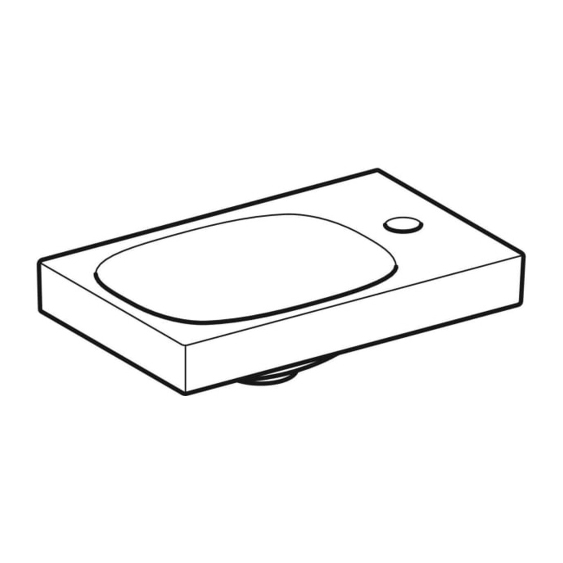 Geberit Lavabo Acanto 40x25 cm, asym., sans trop-plein, robinet à droite, blanc, K-Tect