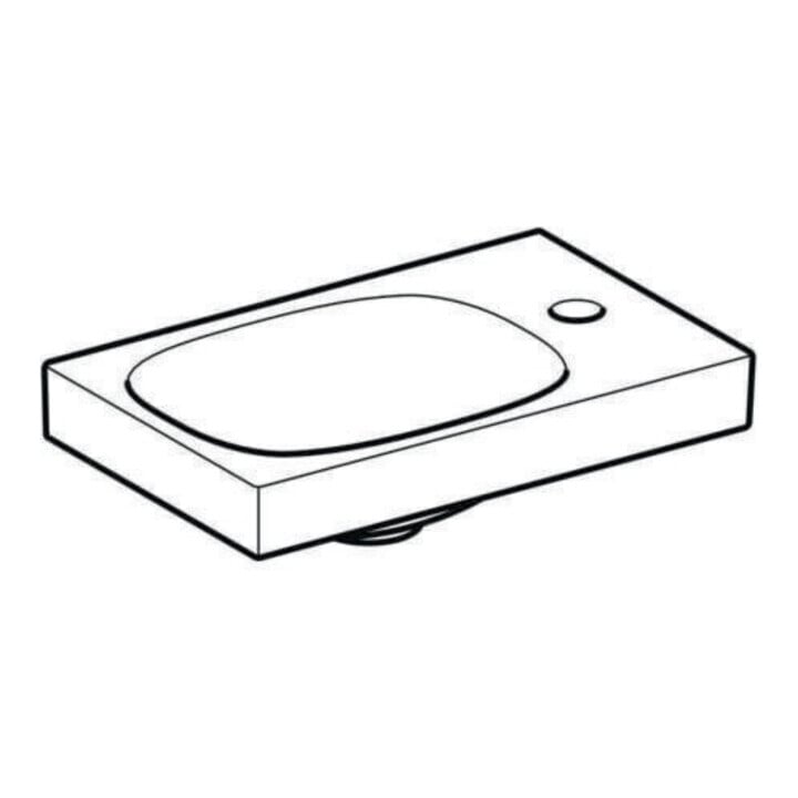 Geberit Lavabo Acanto 40x25cm, asym., sans trop-plein, robinetterie droite, blanc