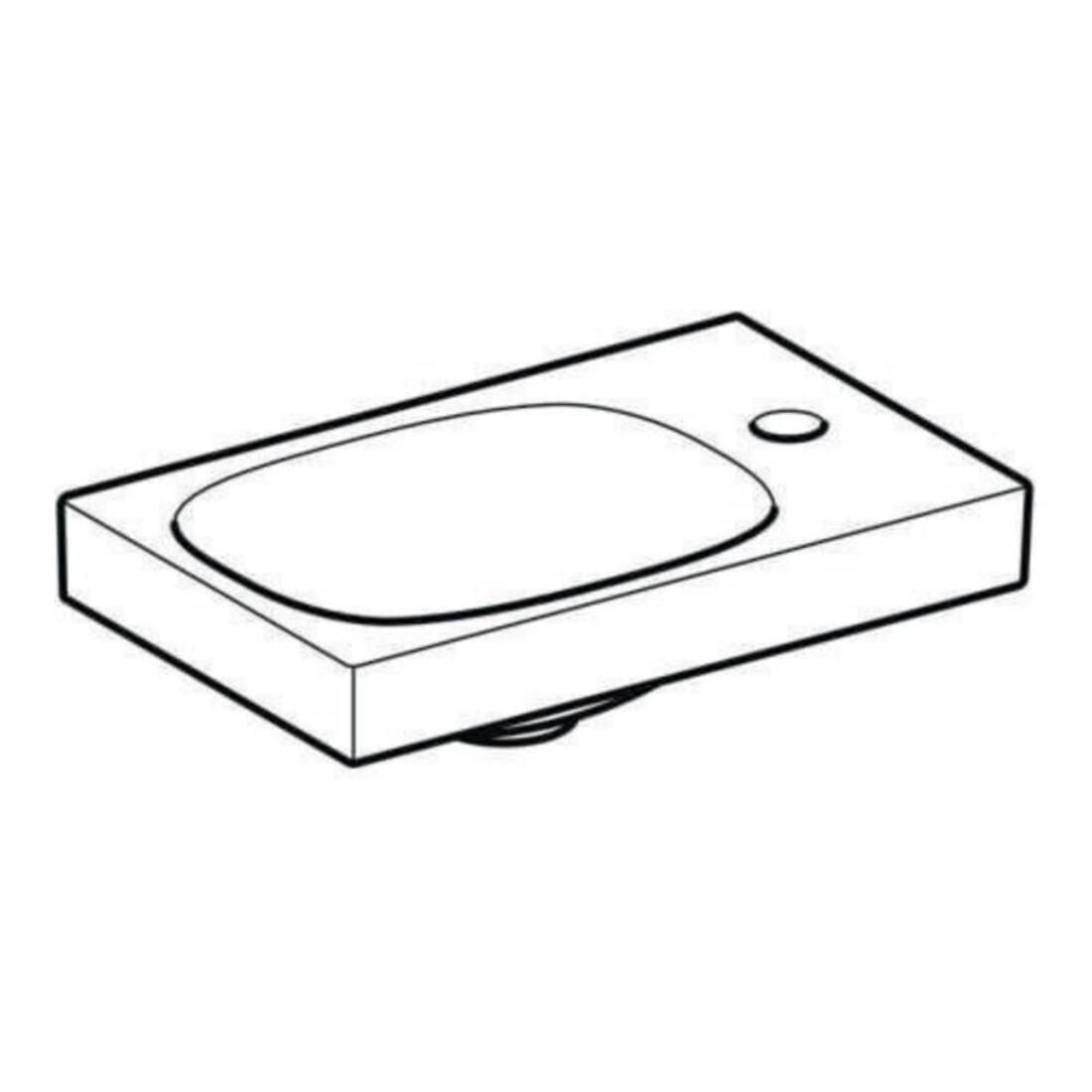 Geberit Lavabo Acanto 40x25cm, asym., sans trop-plein, robinetterie droite, blanc