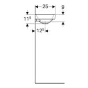 Geberit Lavabo Acanto 40x25cm, asym., sans trop-plein, robinetterie droite, blanc-5