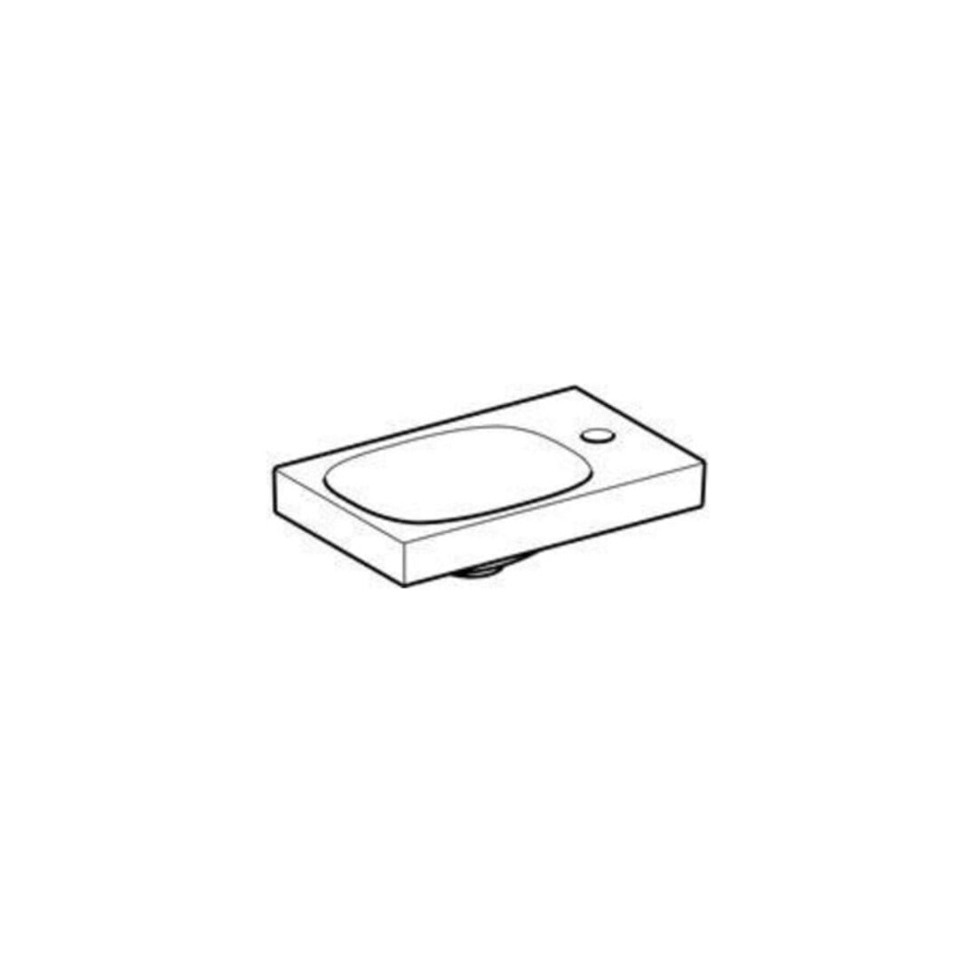 Geberit Lavabo Acanto 40x25cm, asym., sans trop-plein, robinetterie droite, blanc
