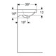 Geberit Lavabo Acanto 45x38 cm, avec robinet, avec trop-plein, blanc KeraTect