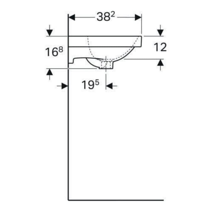 Geberit Lavabo Acanto 45x38 cm, avec robinet, avec trop-plein, blanc KeraTect