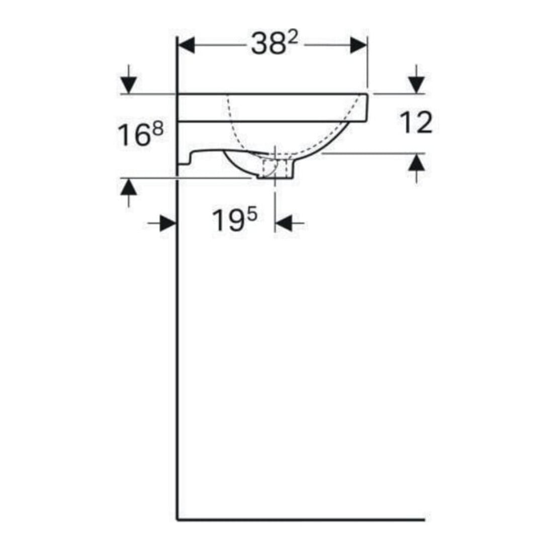 Geberit Lavabo Acanto 45x38 cm, avec robinet, avec trop-plein, blanc KeraTect