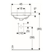 Geberit Lavabo Acanto 45x38 cm, avec robinet, avec trop-plein, blanc KeraTect-4